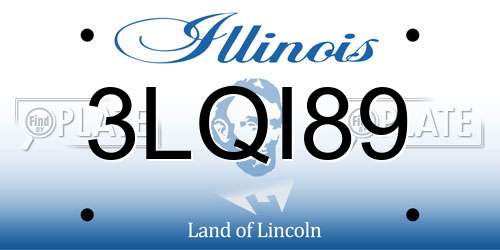 3LQI89 Illinois License Plate