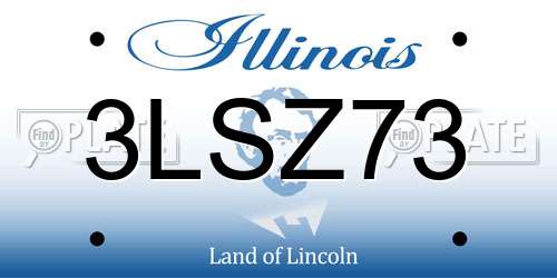 3LSZ73 Illinois License Plate