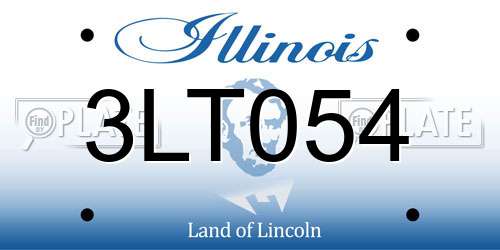 3LT054 Illinois License Plate