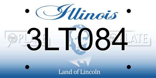 3LT084 Illinois License Plate