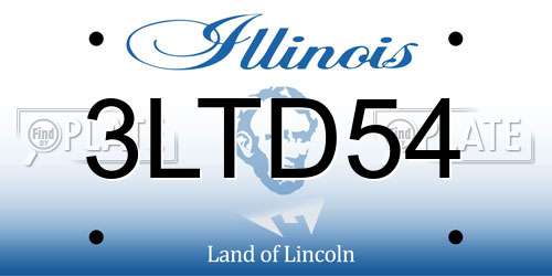 3LTD54 Illinois License Plate