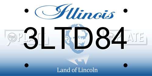 3LTD84 Illinois License Plate