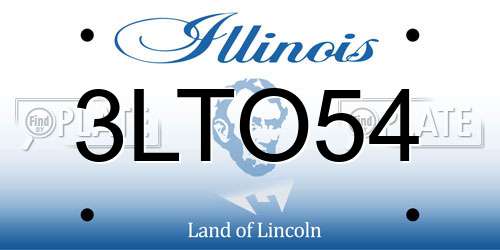 3LTO54 Illinois License Plate