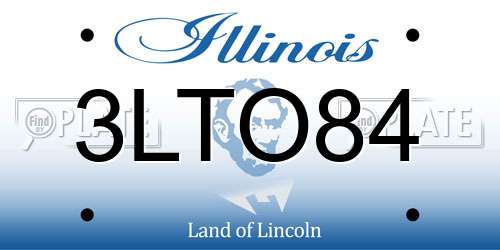 3LTO84 Illinois License Plate