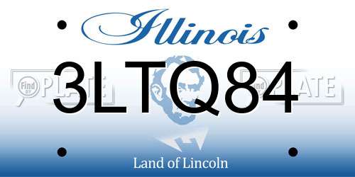 3LTQ84 Illinois License Plate