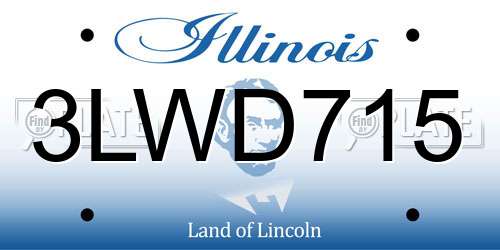 3LWD715 Illinois License Plate