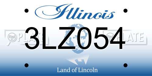 3LZ054 Illinois License Plate