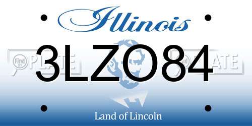 3LZO84 Illinois License Plate