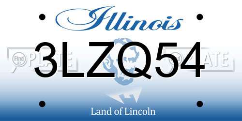3LZQ54 Illinois License Plate