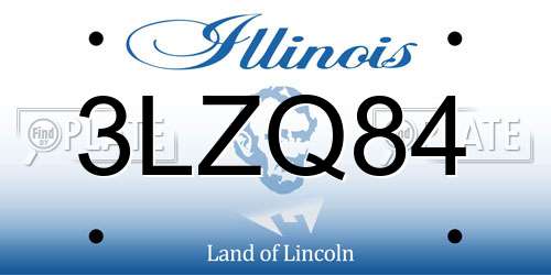 3LZQ84 Illinois License Plate
