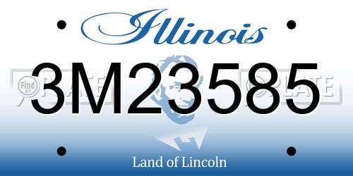 3M23585 Illinois License Plate