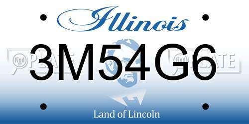 3M54G6 Illinois License Plate