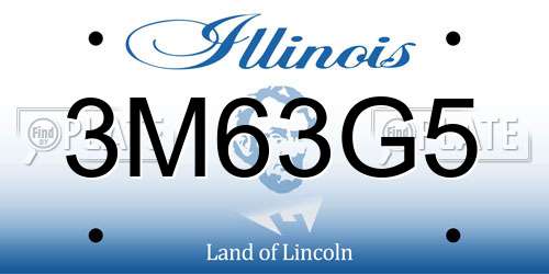 3M63G5 Illinois License Plate