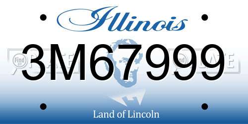 3M67999 Illinois License Plate