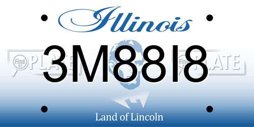 3M88I8 Illinois License Plate