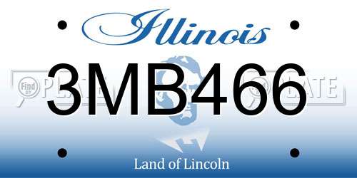3MB466 Illinois License Plate
