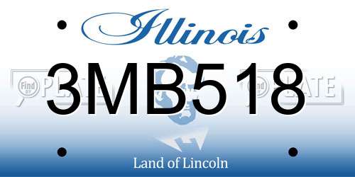3MB518 Illinois License Plate
