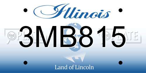 3MB815 Illinois License Plate