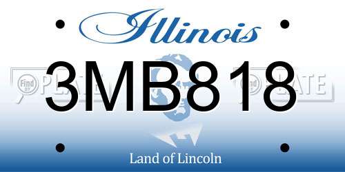 3MB818 Illinois License Plate