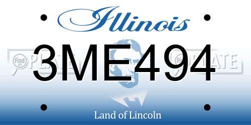 3ME494 Illinois License Plate
