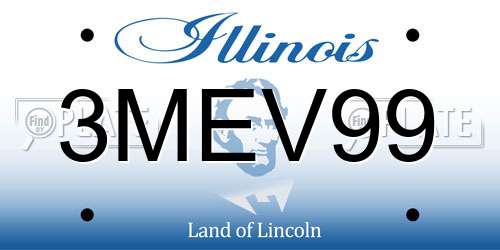 3MEV99 Illinois License Plate