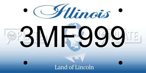 3MF999 Illinois License Plate