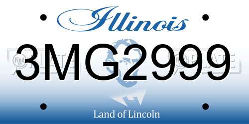3MG2999 Illinois License Plate