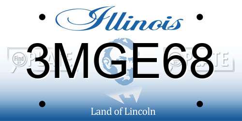3MGE68 Illinois License Plate