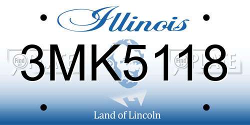 3MK5118 Illinois License Plate