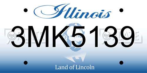 3MK5139 Illinois License Plate
