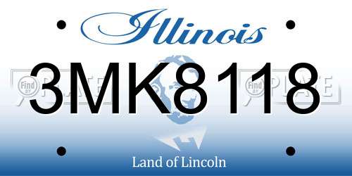 3MK8118 Illinois License Plate