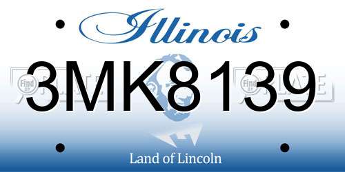 3MK8139 Illinois License Plate