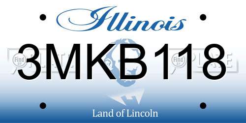 3MKB118 Illinois License Plate