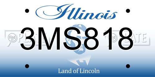 3MS818 Illinois License Plate
