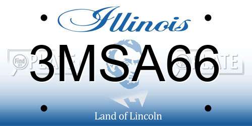 3MSA66 Illinois License Plate