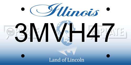 3MVH47 Illinois License Plate