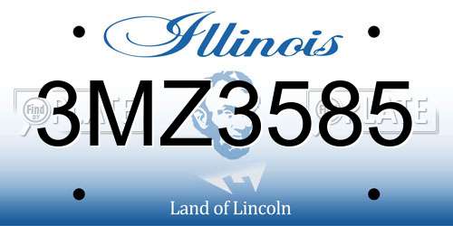3MZ3585 Illinois License Plate