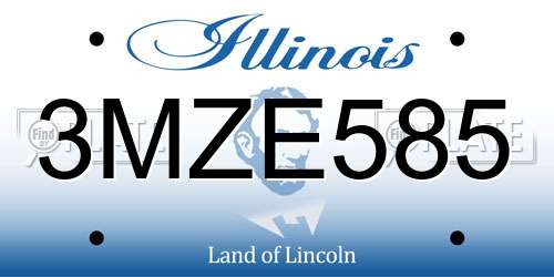 3MZE585 Illinois License Plate