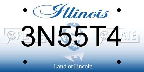 3N55T4 Illinois License Plate