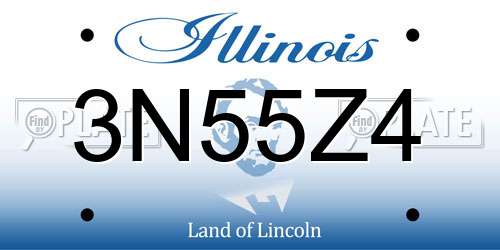 3N55Z4 Illinois License Plate