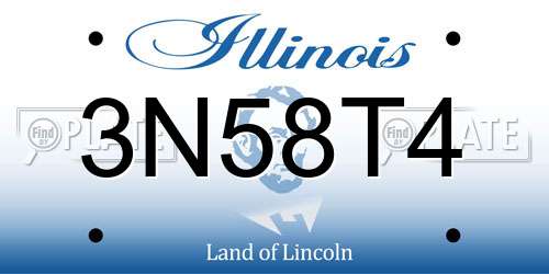 3N58T4 Illinois License Plate