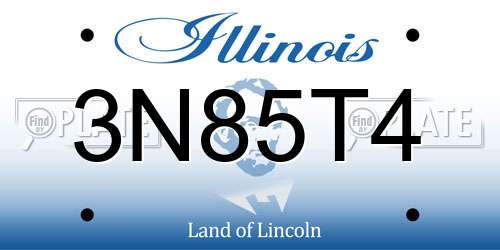 3N85T4 Illinois License Plate