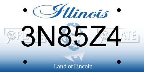 3N85Z4 Illinois License Plate