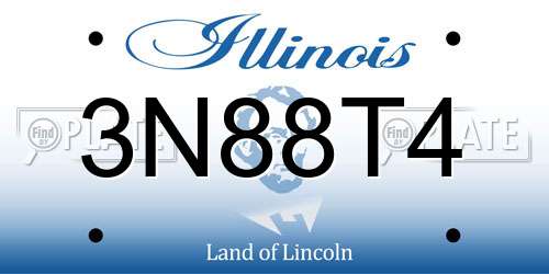 3N88T4 Illinois License Plate
