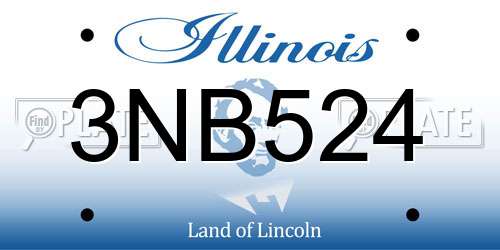 3NB524 Illinois License Plate