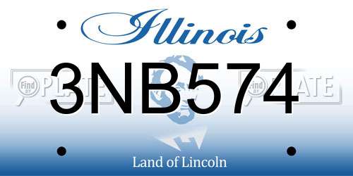 3NB574 Illinois License Plate