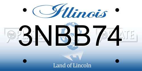 3NBB74 Illinois License Plate