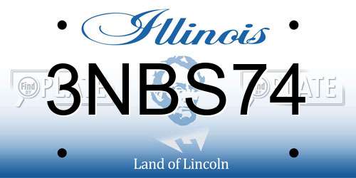 3NBS74 Illinois License Plate