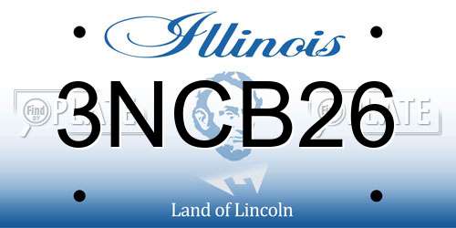 3NCB26 Illinois License Plate