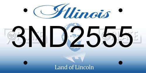 3ND2555 Illinois License Plate